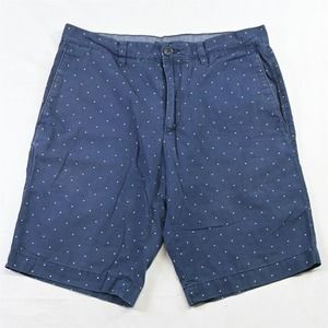 Banana Republic 31‎ x 11" Navy Blue Polka Dot Chino Shorts